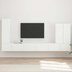 Meuble TV Mural en Bois Gris Sonoma - 6 Pièces-Mon Meuble TV-Blanc-13