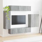 Meuble TV Mural en Bois Gris Sonoma - 6 Pièces-Mon Meuble TV-Gris béton-4