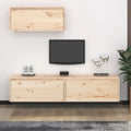 Meuble TV Mural en Bois Massif de Pin - 3 Pièces-Mon Meuble TV-Naturel-2