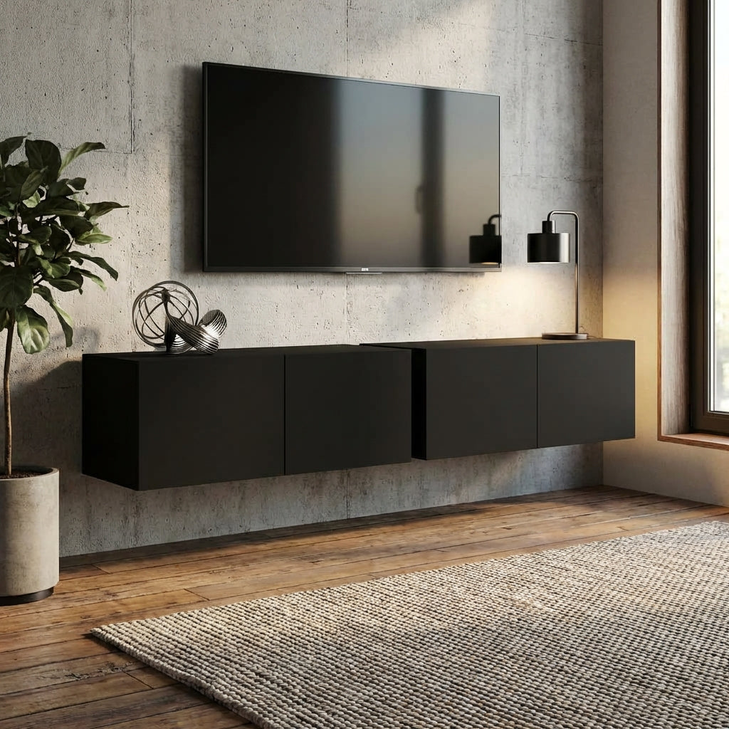 meuble-tv-mural-flottant-noir-2-x-80-cm-decor