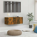 Meuble TV Mural Flottant Noir - 2 x 80 cm-Mon Meuble TV-Chêne fumé-1-13