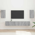 Meuble TV Mural Gris Effet Chêne - 5 Pièces-Mon Meuble TV-2