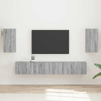 Meuble TV Mural Gris Effet Chêne - 5 Pièces-Mon Meuble TV-2
