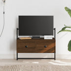 Meuble TV Mural Industriel Effet Chêne et Métal - 100 cm-Mon Meuble TV-Chêne marron-60.5 cm-1-17