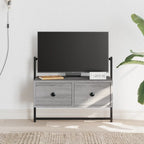 Meuble TV Mural Industriel Effet Chêne et Métal - 100 cm-Mon Meuble TV-Sonoma gris-60.5 cm-1-15