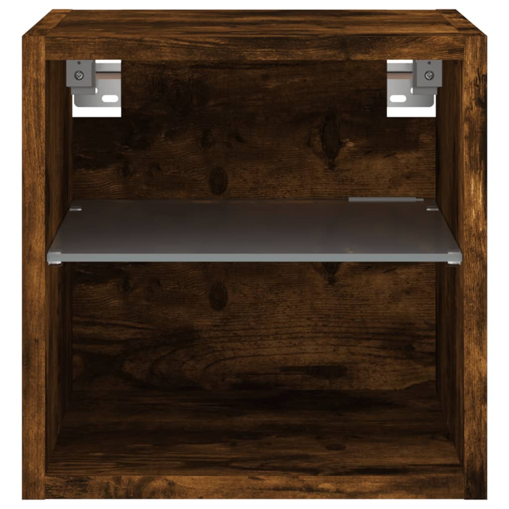 Meuble TV Mural LED Effet Chêne Fumé - 30 cm-Mon Meuble TV-30 cm-30 cm-1-8