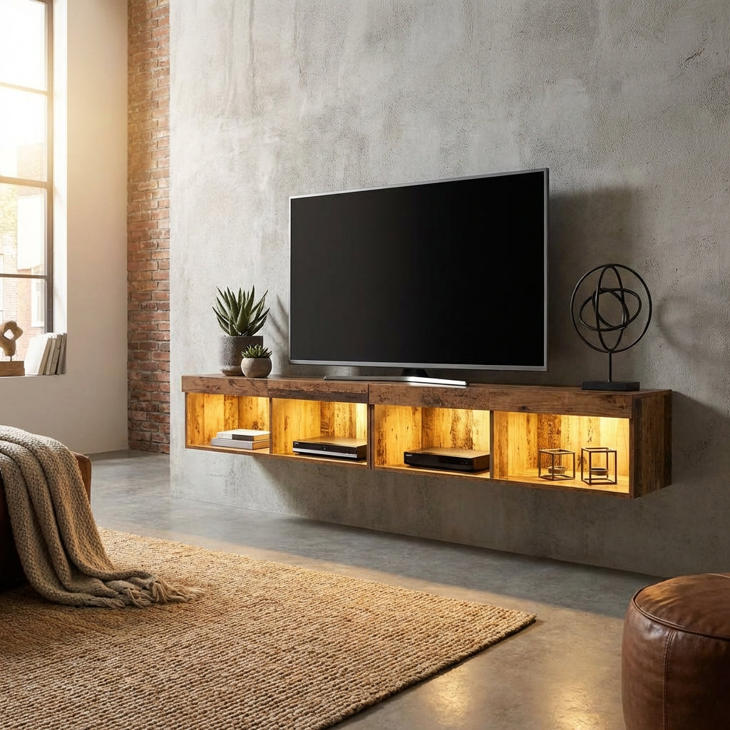 meuble-tv-mural-led-en-bois-ancien-200-cm-decor