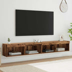 Meuble TV Mural LED en Bois Ancien - 200 cm-Mon Meuble TV-2