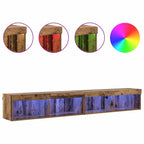 Meuble TV Mural LED en Bois Ancien - 200 cm-Mon Meuble TV-4
