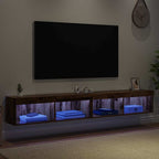 Meuble TV Mural LED en Bois Ancien - 200 cm-Mon Meuble TV-5