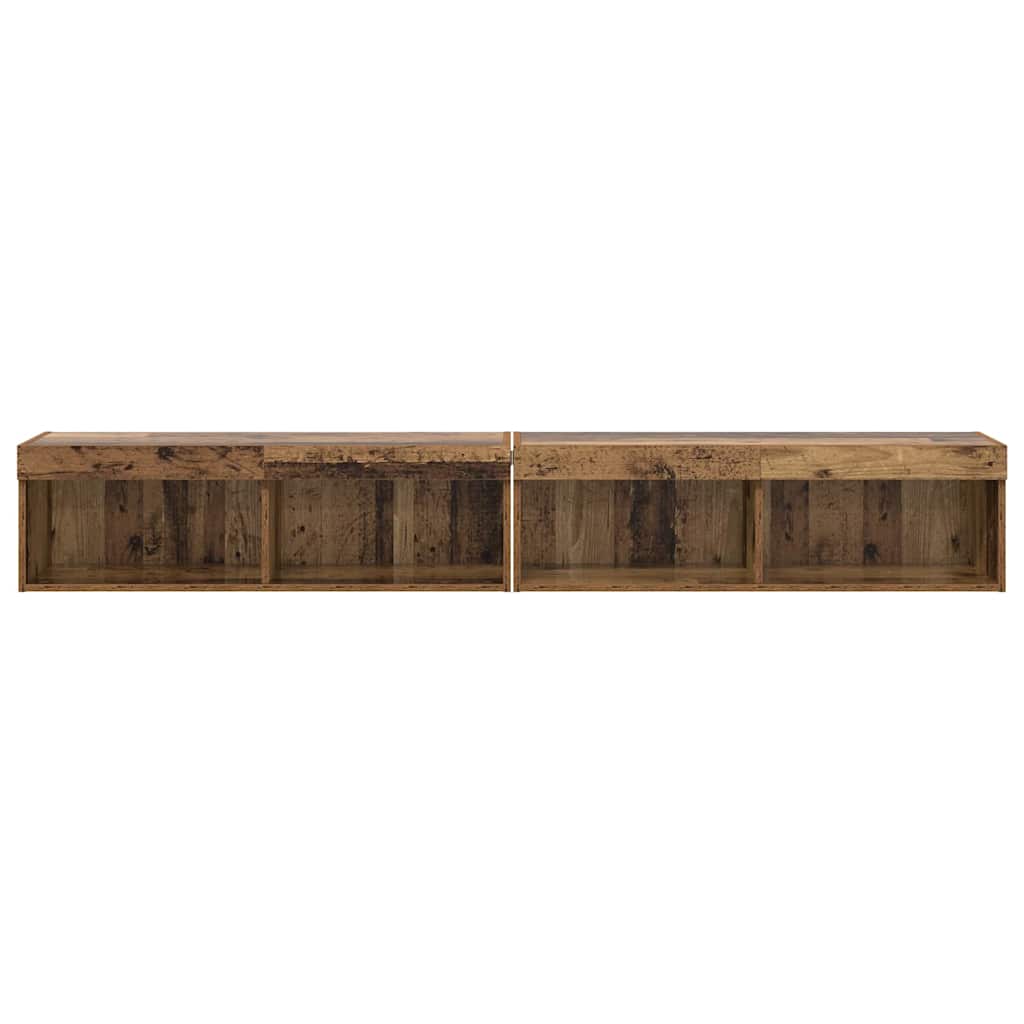 Meuble TV Mural LED en Bois Ancien - 200 cm-Mon Meuble TV-7