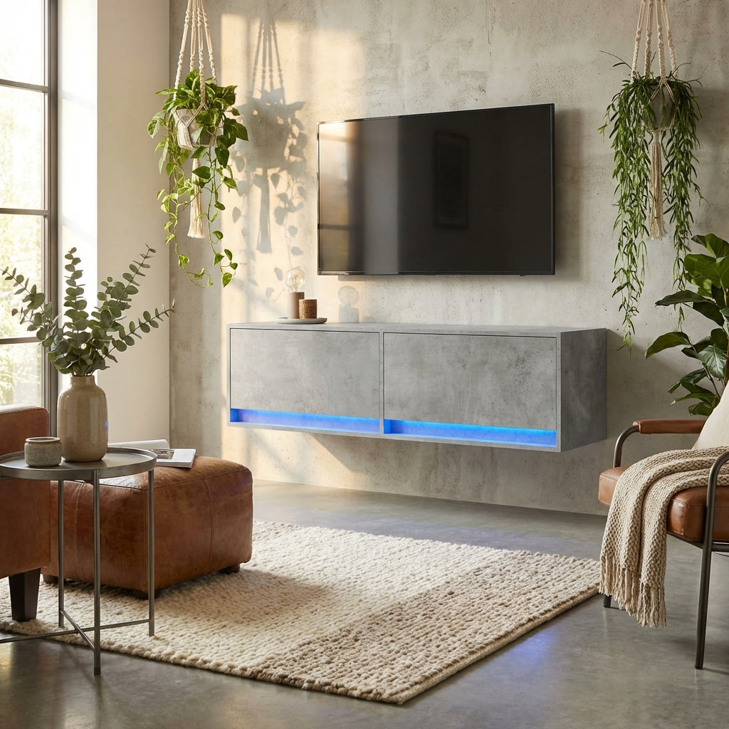 meuble-tv-mural-led-en-bois-gris-beton-140-cm-decor
