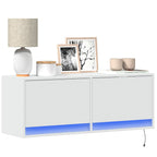Meuble TV Mural LED en Bois Gris Béton - 140 cm-Mon Meuble TV-Blanc-100 cm-17