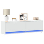 Meuble TV Mural LED en Bois Gris Béton - 140 cm-Mon Meuble TV-Blanc-140 cm-27
