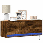 Meuble TV Mural LED en Bois Gris Béton - 140 cm-Mon Meuble TV-Chêne fumé-100 cm-21