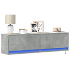 Meuble TV Mural LED en Bois Gris Béton - 140 cm-Mon Meuble TV-Gris béton-140 cm-4