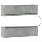 Meuble TV Mural LED en Bois Gris Béton - 140 cm-Mon Meuble TV-Gris béton-80 cm-10