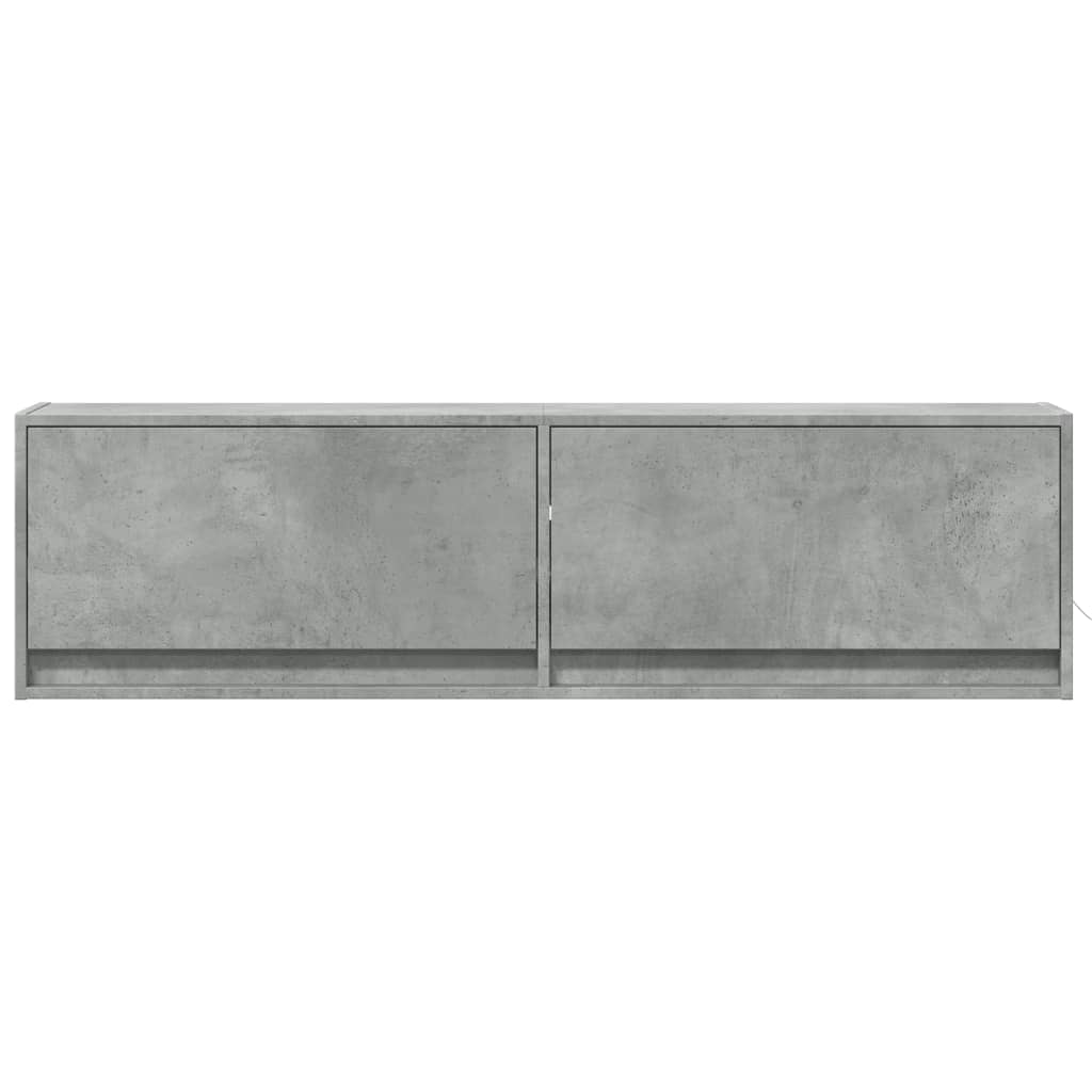 Meuble TV Mural LED en Bois Gris Béton - 140 cm-Mon Meuble TV-Gris béton-80 cm-6