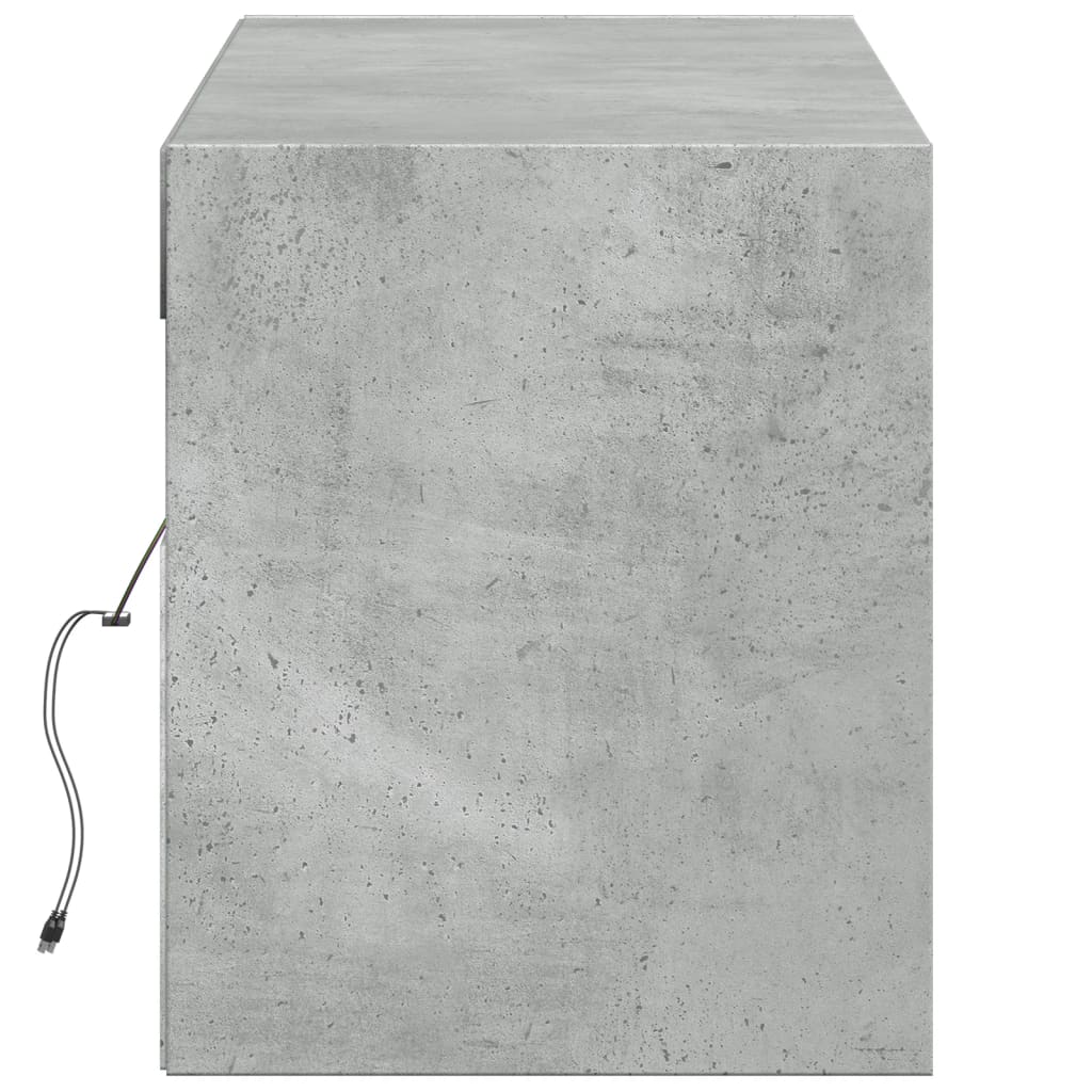 Meuble TV Mural LED en Bois Gris Béton - 140 cm-Mon Meuble TV-Gris béton-80 cm-7