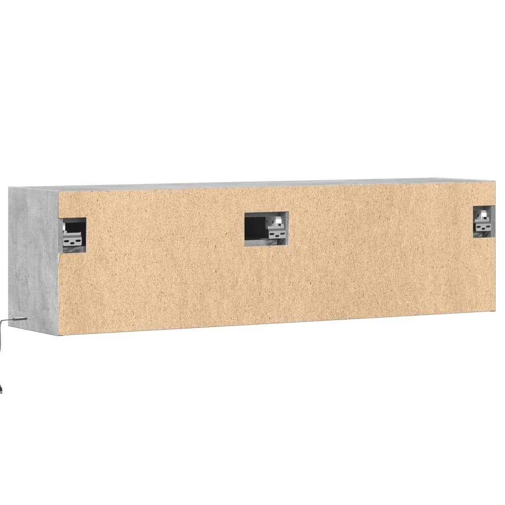 Meuble TV Mural LED en Bois Gris Béton - 140 cm-Mon Meuble TV-Gris béton-80 cm-8