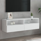 Meuble TV Mural Marron Effet Bois - 60 cm-Mon Meuble TV-Blanc-100 cm-1-15