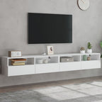 Meuble TV Mural Marron Effet Bois - 60 cm-Mon Meuble TV-Blanc-100 cm-2-43