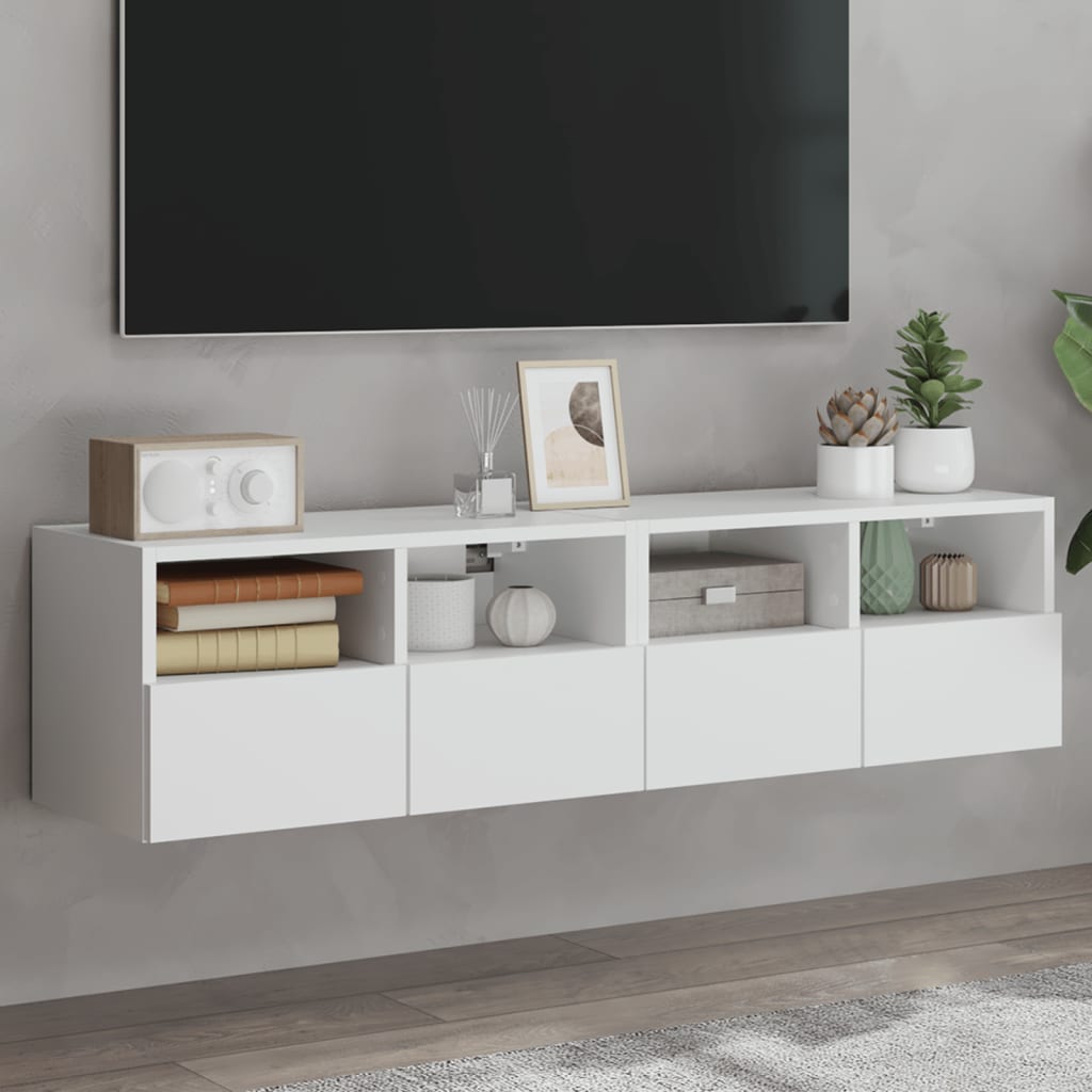 Meuble TV Mural Marron Effet Bois - 60 cm-Mon Meuble TV-Blanc-60 cm-2-51