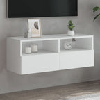Meuble TV Mural Marron Effet Bois - 60 cm-Mon Meuble TV-Blanc-80 cm-1-34