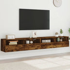 Meuble TV Mural Marron Effet Bois - 60 cm-Mon Meuble TV-Chêne fumé-100 cm-2-63