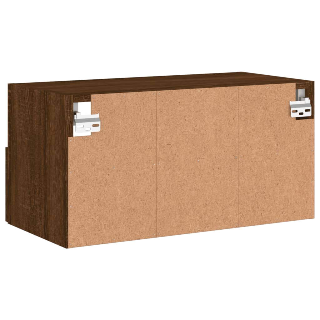 Meuble TV Mural Marron Effet Bois - 60 cm-Mon Meuble TV-Chêne marron-60 cm-1-10