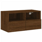Meuble TV Mural Marron Effet Bois - 60 cm-Mon Meuble TV-Chêne marron-60 cm-1-2