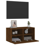 Meuble TV Mural Marron Effet Bois - 60 cm-Mon Meuble TV-Chêne marron-60 cm-1-6