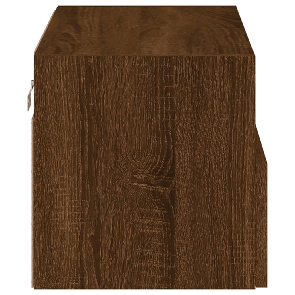 Meuble TV Mural Marron Effet Bois - 60 cm-Mon Meuble TV-Chêne marron-60 cm-1-9