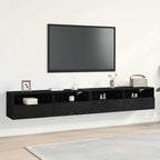 Meuble TV Mural Marron Effet Bois - 60 cm-Mon Meuble TV-Chêne noir-100 cm-2-40