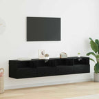 Meuble TV Mural Marron Effet Bois - 60 cm-Mon Meuble TV-Chêne noir-80 cm-2-57