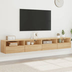 Meuble TV Mural Marron Effet Bois - 60 cm-Mon Meuble TV-Chêne sonoma-100 cm-2-65