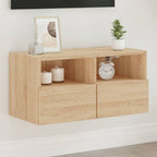 Meuble TV Mural Marron Effet Bois - 60 cm-Mon Meuble TV-Chêne sonoma-60 cm-1-31