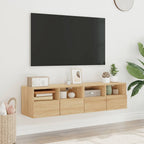 Meuble TV Mural Marron Effet Bois - 60 cm-Mon Meuble TV-Chêne sonoma-60 cm-2-54