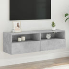 Meuble TV Mural Marron Effet Bois - 60 cm-Mon Meuble TV-Gris béton-100 cm-1-19