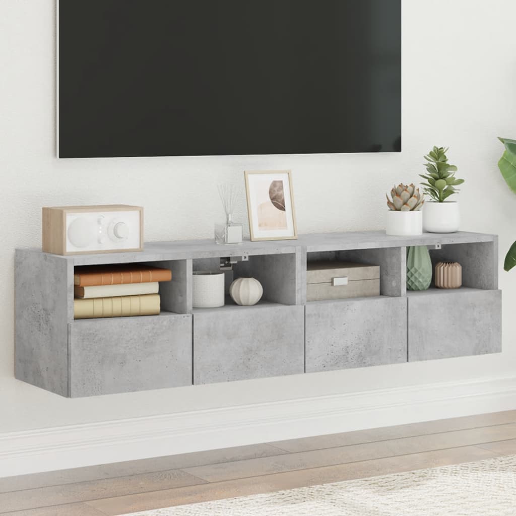 Meuble TV Mural Marron Effet Bois - 60 cm-Mon Meuble TV-Gris béton-60 cm-2-52