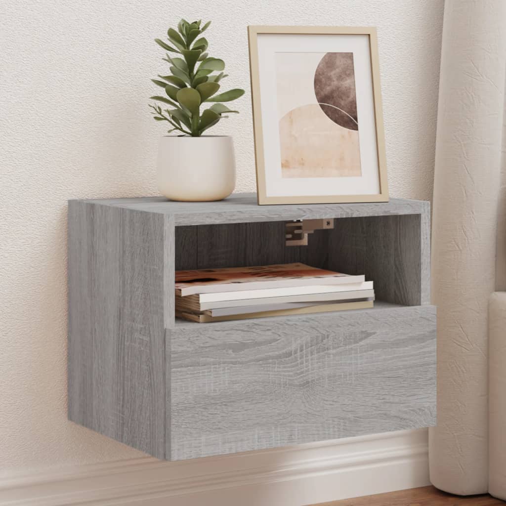 Meuble TV Mural Marron Effet Bois - 60 cm-Mon Meuble TV-Sonoma gris-40 cm-2-66