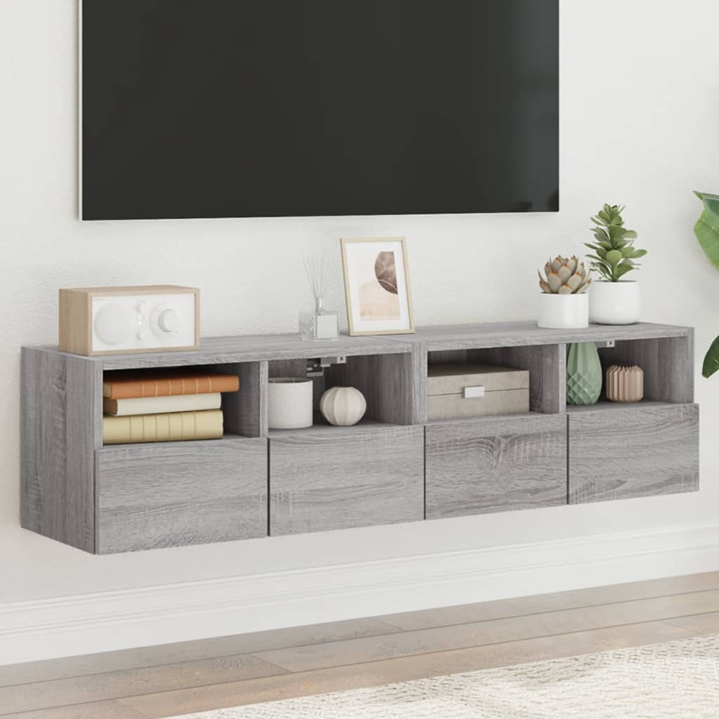 Meuble TV Mural Marron Effet Bois - 60 cm-Mon Meuble TV-Sonoma gris-60 cm-2-67