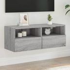 Meuble TV Mural Marron Effet Bois - 60 cm-Mon Meuble TV-Sonoma gris-80 cm-1-35