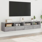Meuble TV Mural Marron Effet Bois - 60 cm-Mon Meuble TV-Sonoma gris-80 cm-2-68