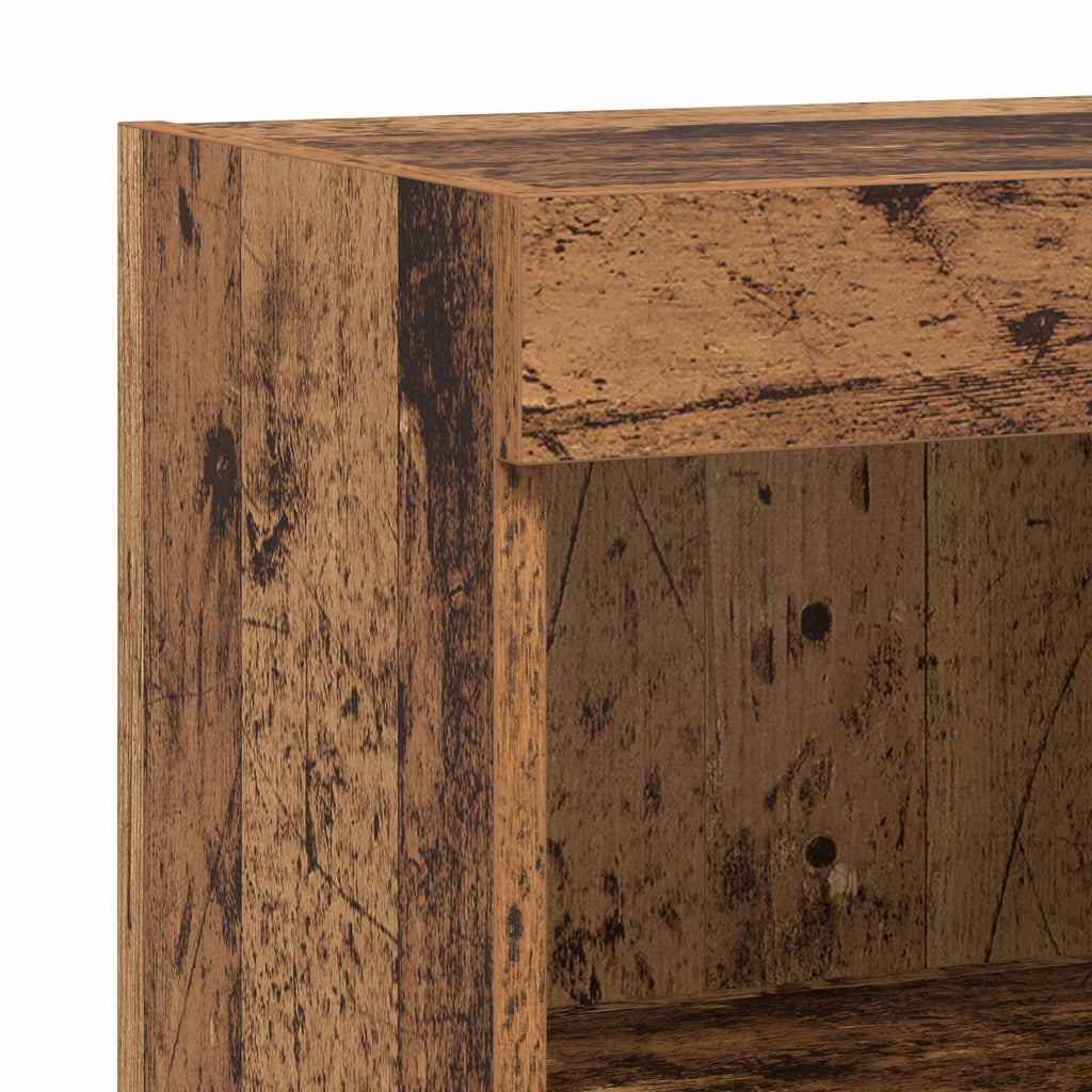 Meuble TV Mural Marron Effet Vieux Bois - 4 Pièces-Mon Meuble TV-10