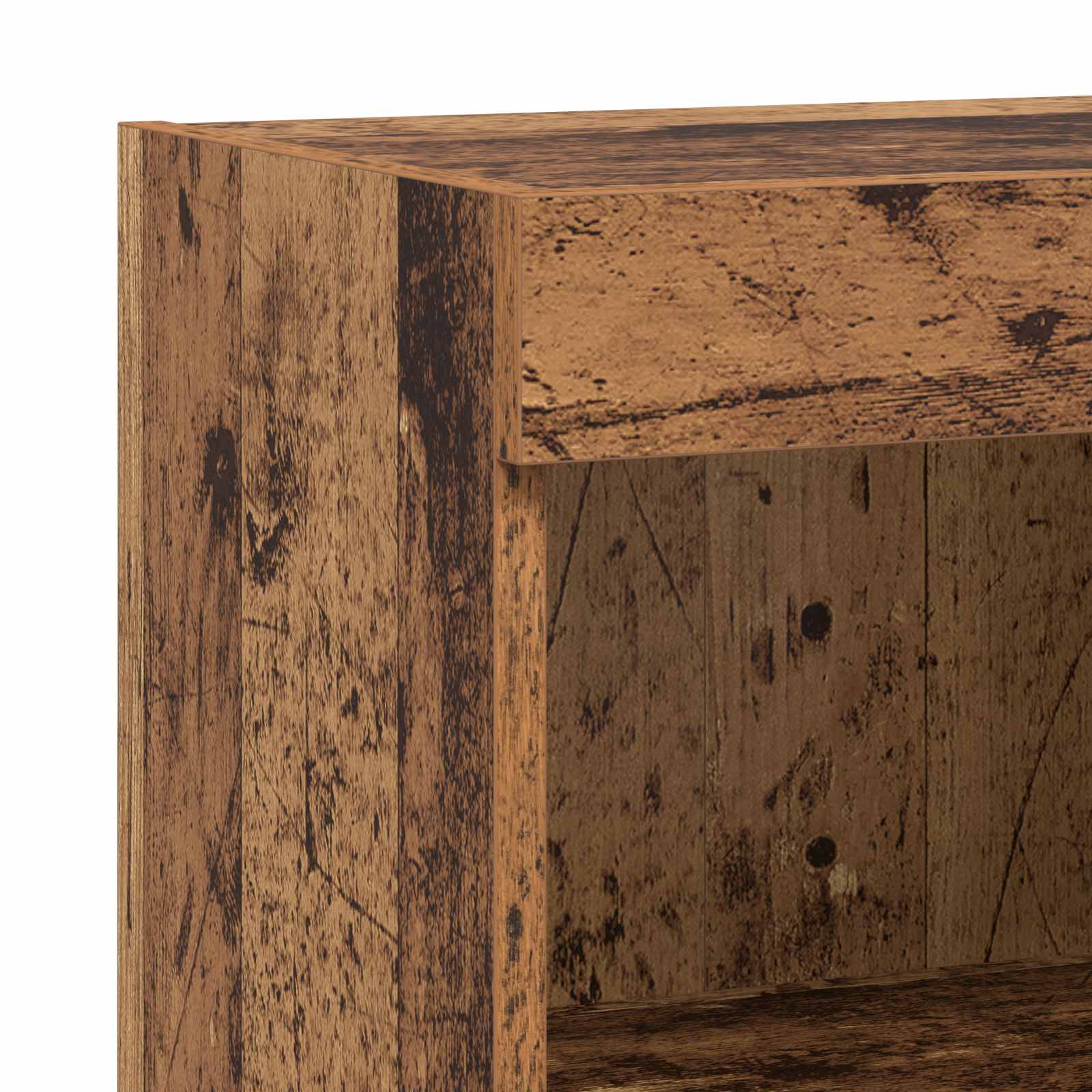Meuble TV Mural Marron Effet Vieux Bois - 4 Pièces-Mon Meuble TV-10