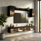 meuble-tv-mural-marron-fonce-effet-chene-6-pieces-decor