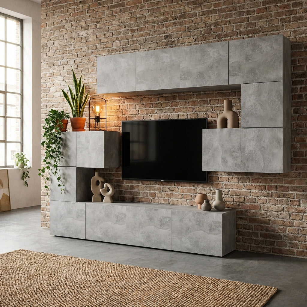 meuble-tv-mural-moderne-effet-beton-8-pieces-decor