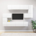 Meuble TV Mural Moderne Effet Béton - 8 Pièces-Mon Meuble TV-Blanc-60 cm-10-16