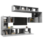 Meuble TV Mural Moderne Effet Béton - 8 Pièces-Mon Meuble TV-chêne artisanal-60 cm-10-3